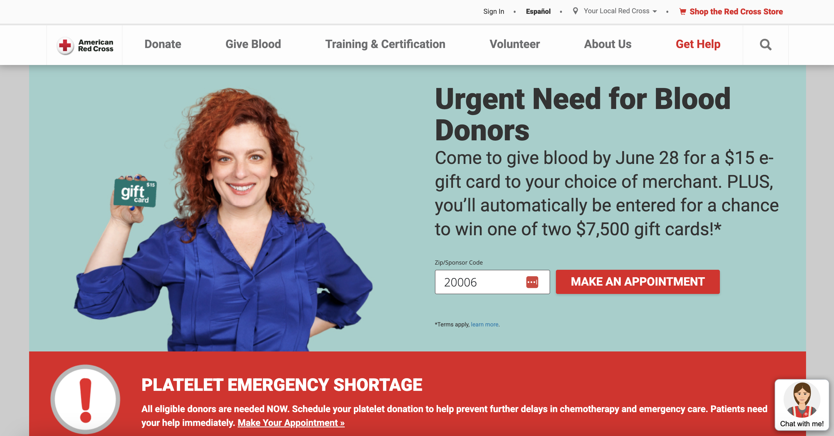 American Red Cross homepage