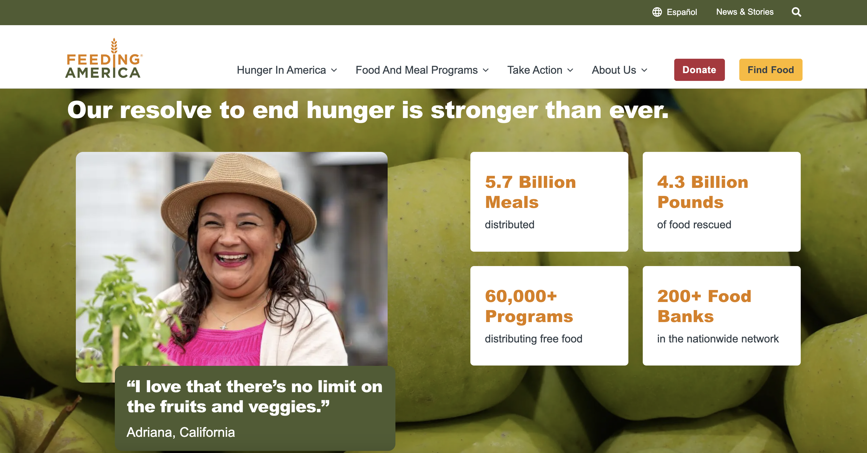 Feeding America Homepage