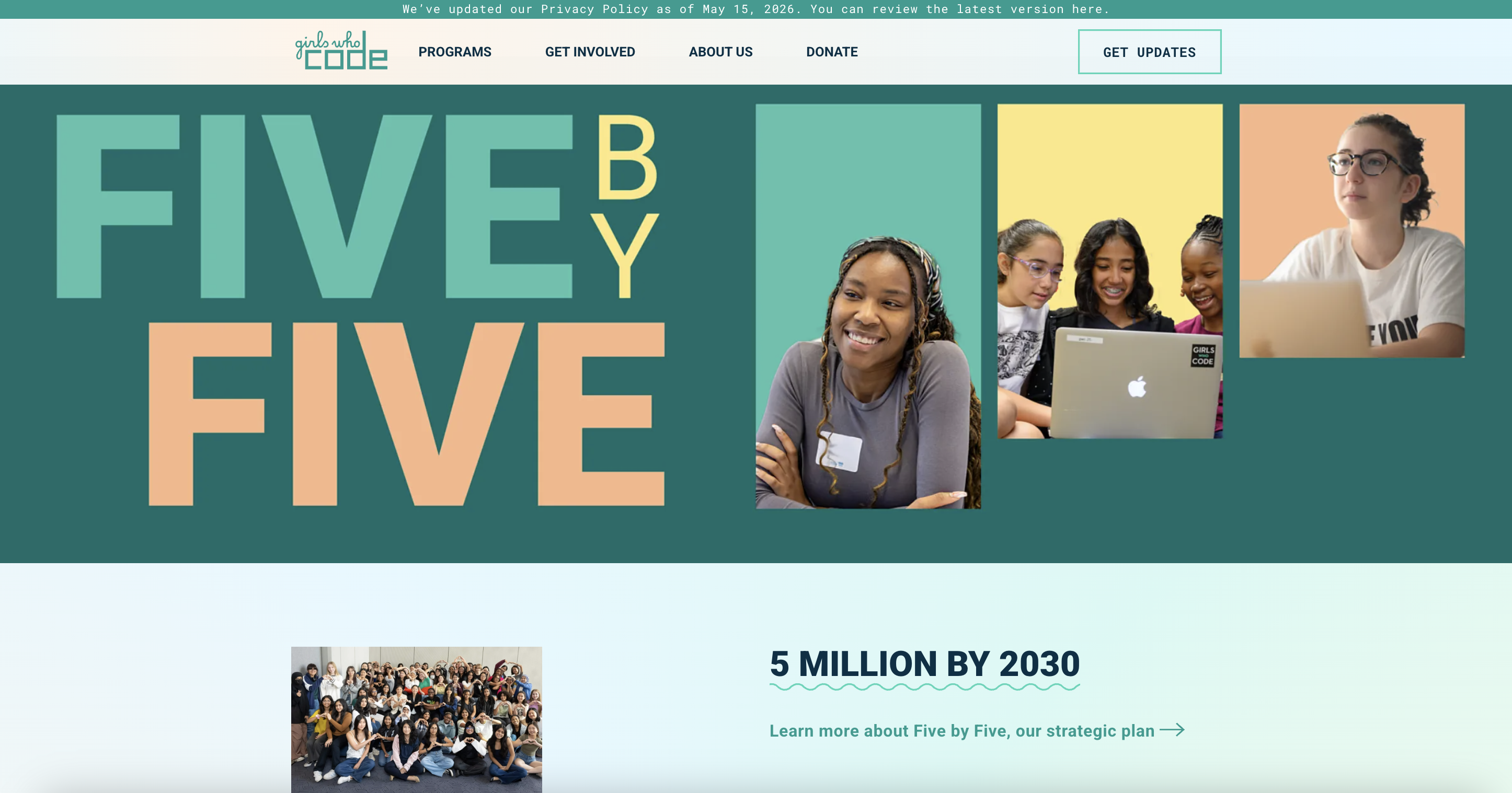 Girls who code homepage